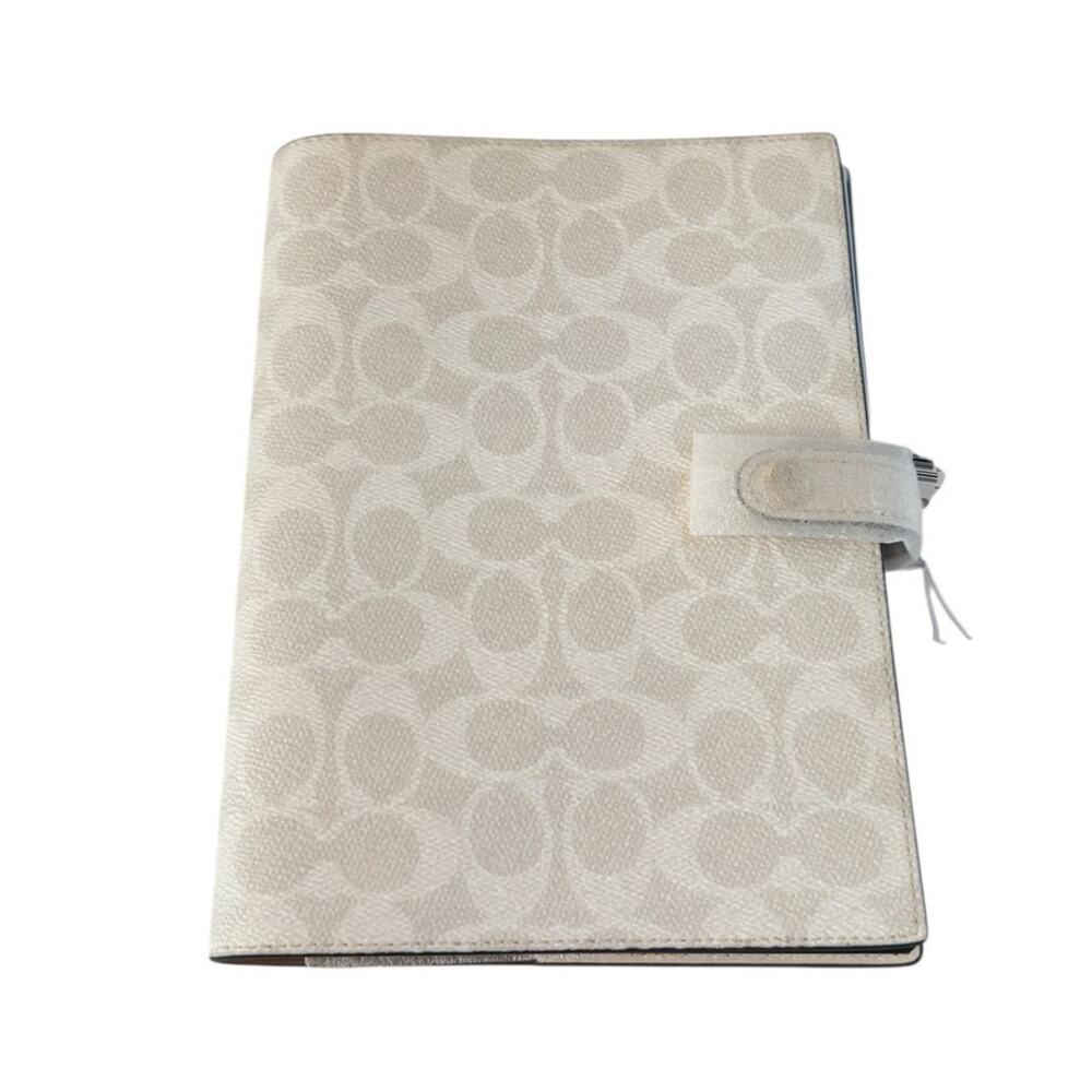 Authentic Coach Cream Signature Logo Notebook Cover